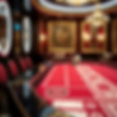 Luxurious baccarat table set up for a live dealer game