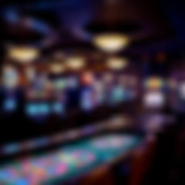 A vibrant gaming floor showcasing a variety of casino games