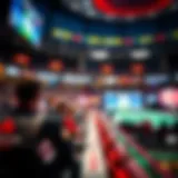 A vibrant sports event showcasing prominent betting sponsorship logos