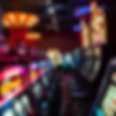 A casino atmosphere showcasing various slot machines