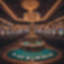 A vibrant casino-themed birthday party setup with decorations