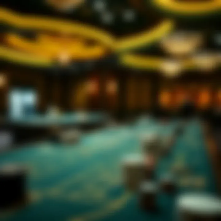 A detailed depiction of casino gaming tables