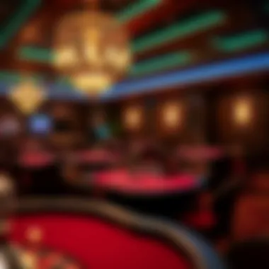 Elegant casino night setup with tables and decorations