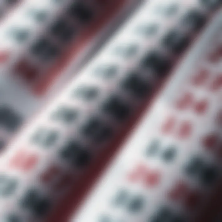 A close-up of various lottery tickets with different number combinations