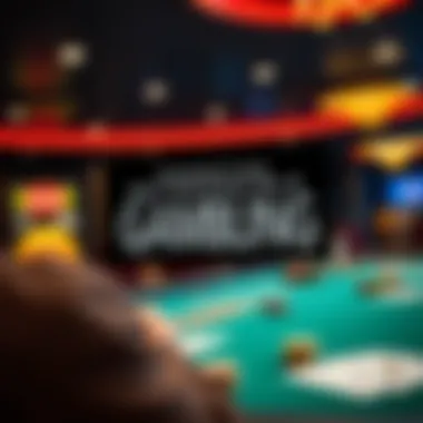 A responsible gambling message displayed in a casino setting