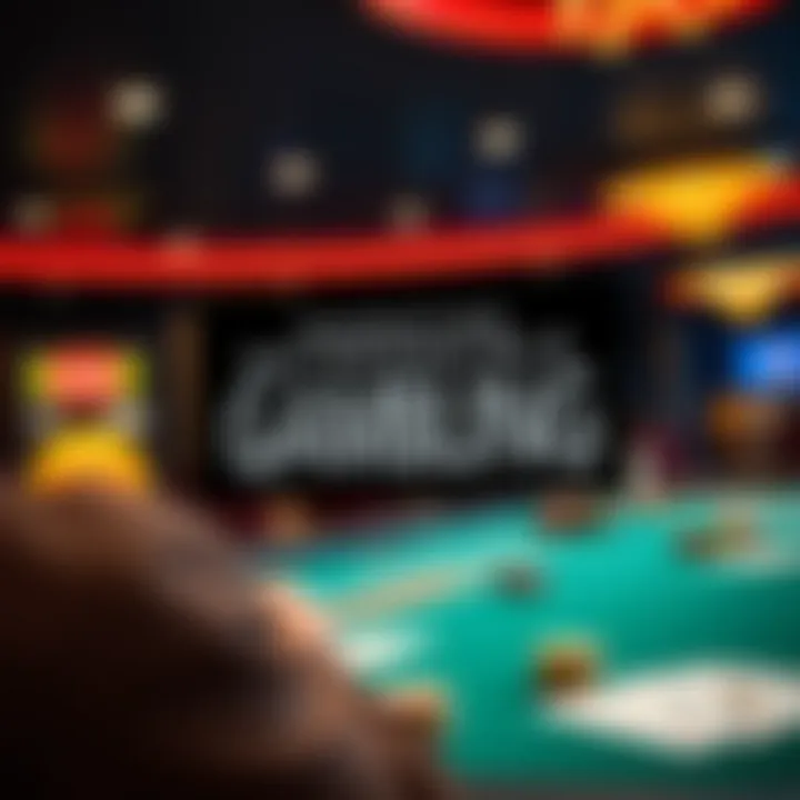 A responsible gambling message displayed in a casino setting