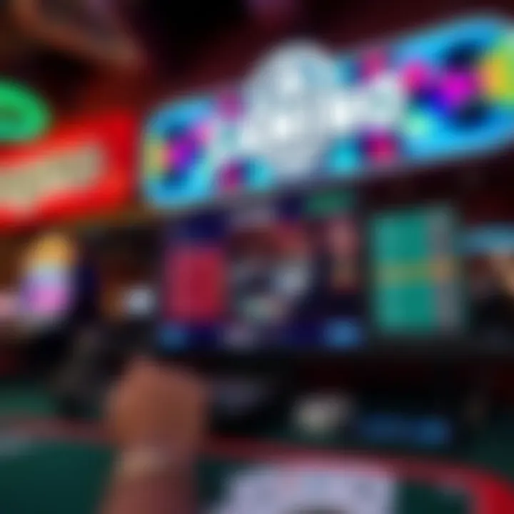 Online Gambling Experience A digital interface for online gambling with vibrant graphics