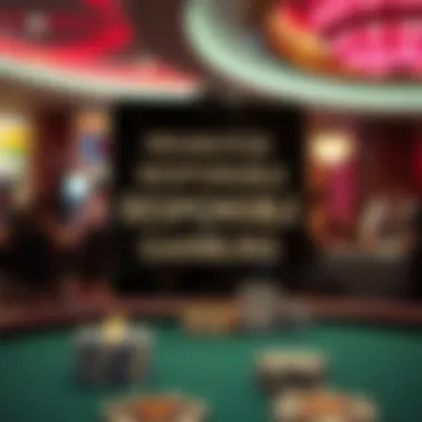 Responsible gaming signage promoting safe gambling practices