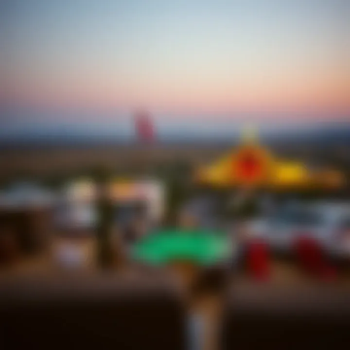 A scenic view of the Texas landscape with a casino in the background