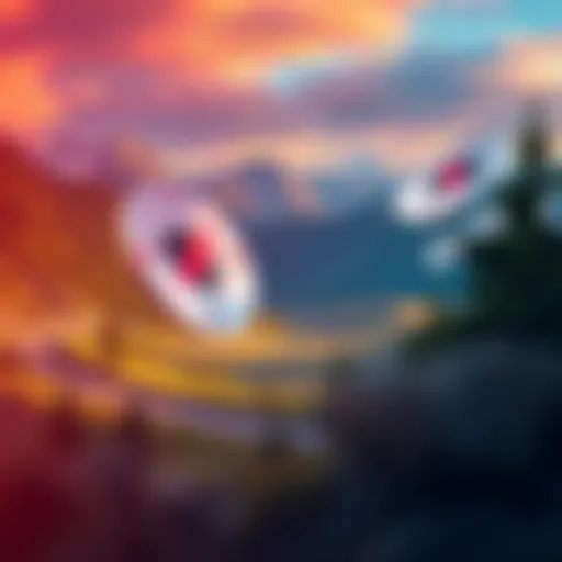 A vibrant depiction of Colorado's scenic landscape with online gambling symbols