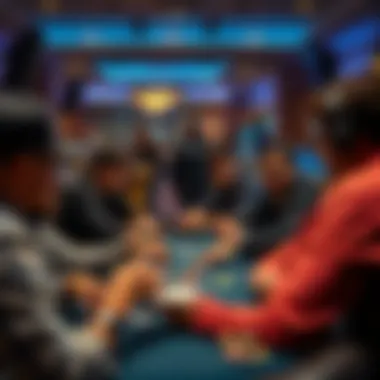 Diverse group of players engaging in multiplayer poker