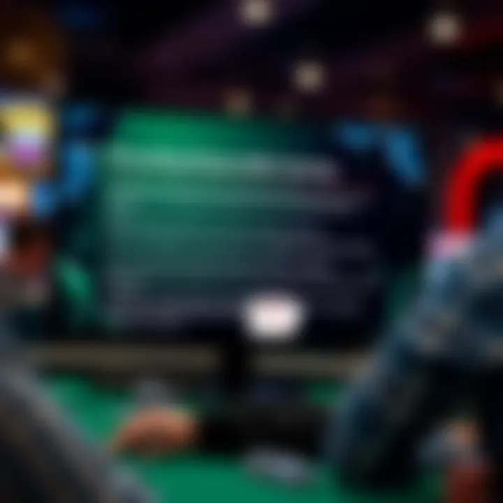 Responsible gaming tips displayed on a screen