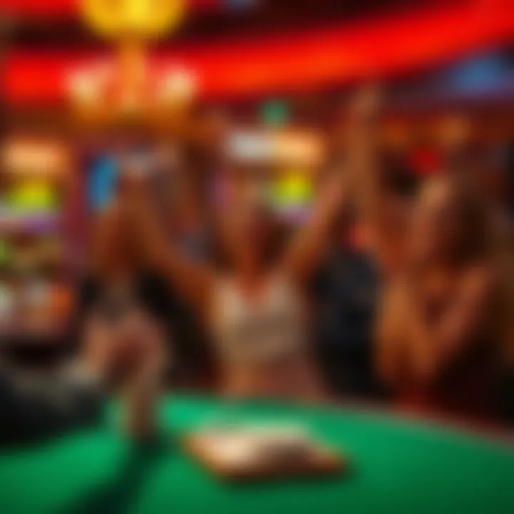 Exciting visual of players celebrating wins on video slots