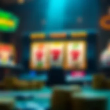 Animated graphics illustrating gameplay mechanics of video slots