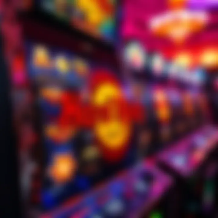 A vibrant hard rock themed slot machine with electric colors and iconic symbols.