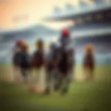 Horses racing on a track during an event