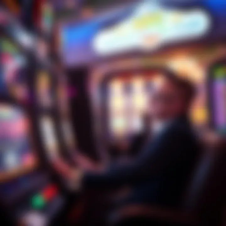 A player enjoying a slot machine experience with focused engagement and strategic play.