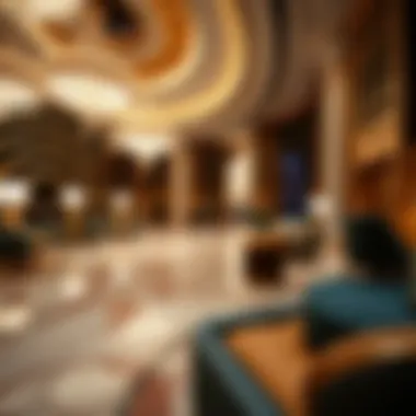 Luxurious lobby interior of the MGM Bellagio