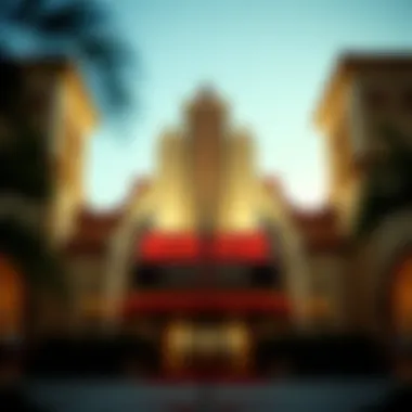 View of the casino entrance with decorative architectural features