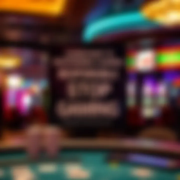 Responsible gaming signage in a casino setting