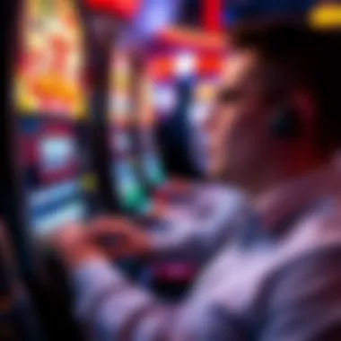 Customer enjoying a thrilling slot machine game