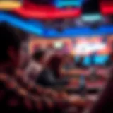 A vibrant poker tournament scene in Los Angeles showcasing intense gameplay and rich atmosphere.