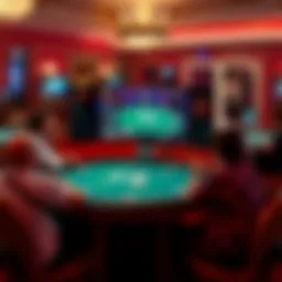 A vibrant online poker table showcasing diverse game types