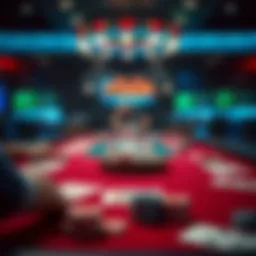 A vibrant online poker table showcasing various card games