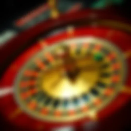 Roulette wheel showcasing various betting options