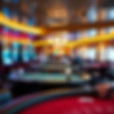 Exciting gaming tables aboard a cruise liner