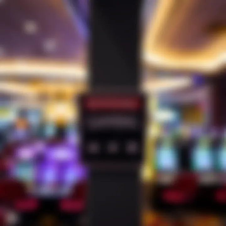 Responsible gaming signage in a cruise casino