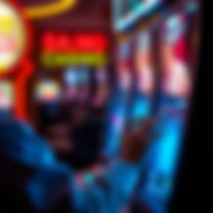 Player engaging with a modern slot machine interface