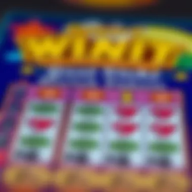 Close-up of scratch ticket revealing winning symbols