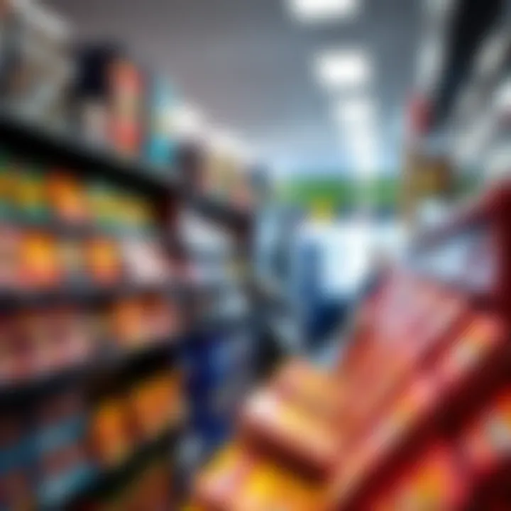 Colorful selection of scratch tickets in a store