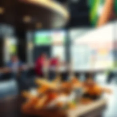 Culinary delights served in a stadium sports bar, featuring gourmet game-day snacks