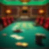 A classic blackjack table with cards and chips