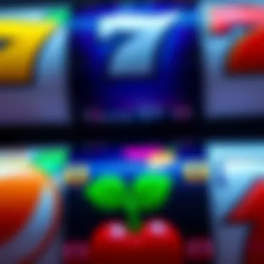 Close-up of classic fruit symbols used in slot games