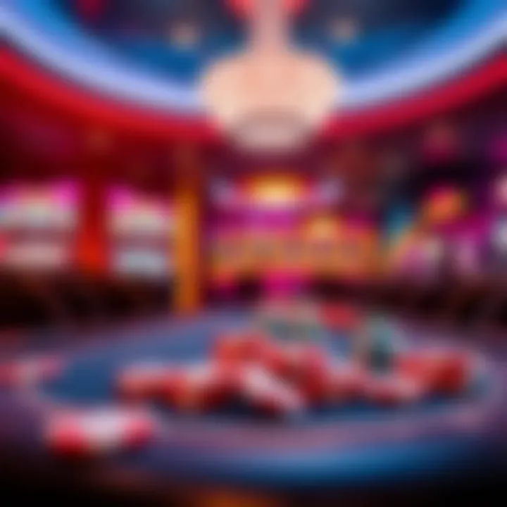 Visual representation of gaming environment with Pop Slots theme