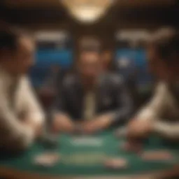 Cinematic representation of a high-stakes poker game