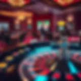An intricate roulette wheel spinning in a casino
