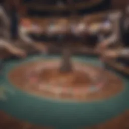 An intricate design representing various casino games and playthrough requirements.