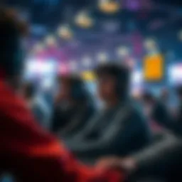 The vibrant community scene of Rammy showcasing individuals engaged in gaming