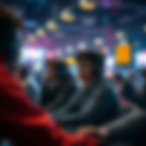 The vibrant community scene of Rammy showcasing individuals engaged in gaming