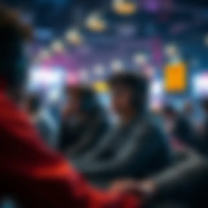 The vibrant community scene of Rammy showcasing individuals engaged in gaming