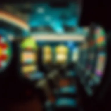 Different types of modern slot machines in a casino