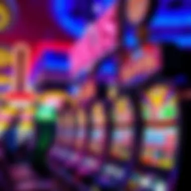 Vibrant slot machine display in Las Vegas casino