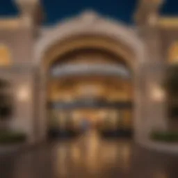 Overview of Winstar Casino entrance highlighting its grandeur