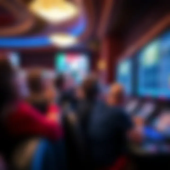 A group of enthusiastic bettors watching a game at the sportsbook