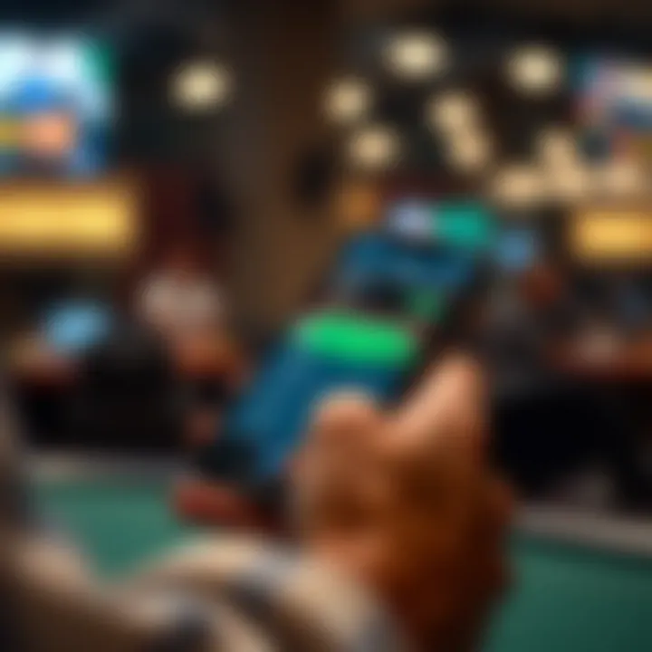 A user engaging with the Hammond Sportsbook app on a smartphone