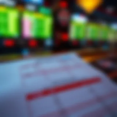 Close-up of a sports bet slip with odds and teams displayed